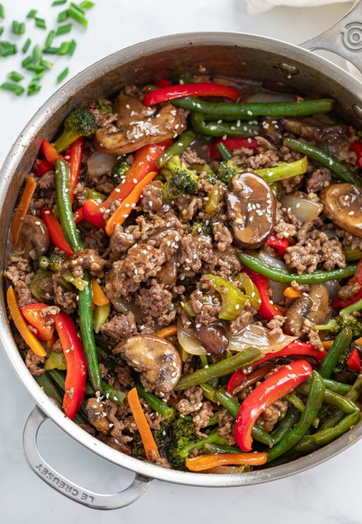 Ground-beef-stir-fry-quick-dinner